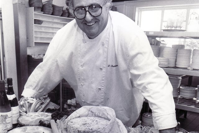 David Baldwin in his kitchen at Baldwins Omega Restaurant, Sheffield, pictured on May 16, 1990