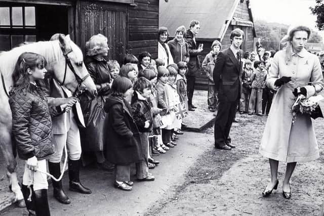 It was a great occasion for children and livestock alike when Princess Anne visited Whirlow Hall Farm, Sheffield on July 19, 1980