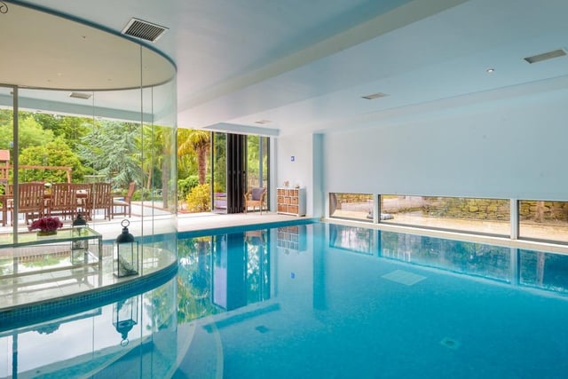 The incredible property has a heated indoor pool.