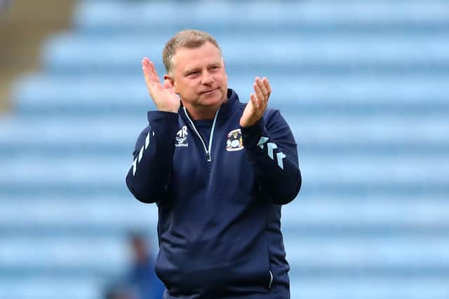 Coventry City manager Mark Robins says he is expecting a tough game against Sheffield United at Bramall Lane today. (Photo by Marc Atkins/Getty Images)