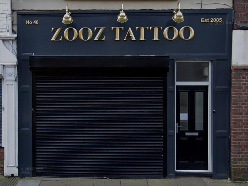 Zooz Tattoo in Queen Street, Portsea, was voted the area's 7th best tattoo studio.