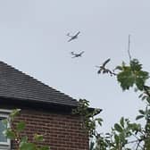 The planes were spotted flying over Sheffield on Wednesday afternoon. Photo: Abigail Ballin.