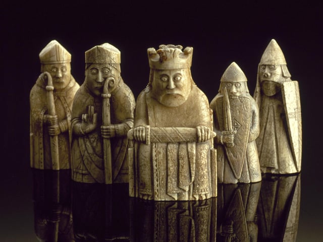 Carved from walrus ivory and sperm whale teeth, these world-famous, hugely characterful gaming pieces date to the 12th or 13th century, probably in Norway. They were discovered in Uig in 1831.