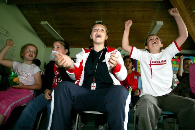 Students had a World Cup party and showed their support for England in 2006.