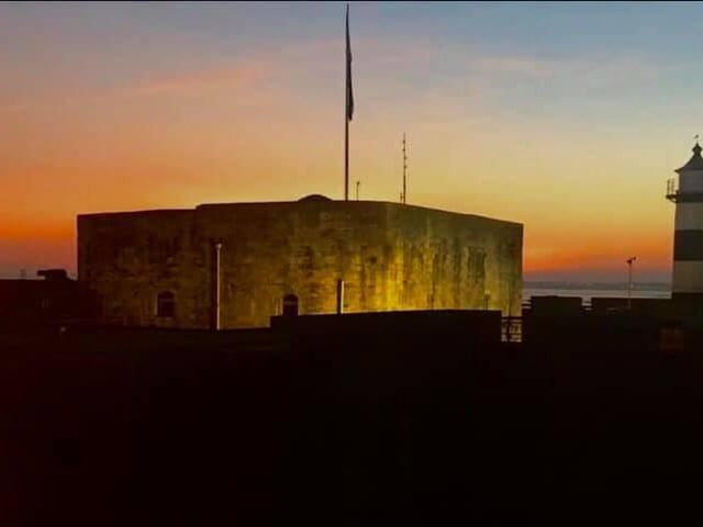 This silhouette view of King Henry VIII's Southsea Castle is unmistakable to those who live nearby. This is where King Henry watched the Mary Rose sink.