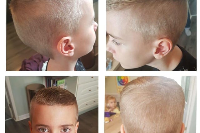 Katie Roberts sent in this photo of after cutting her son's hair.
