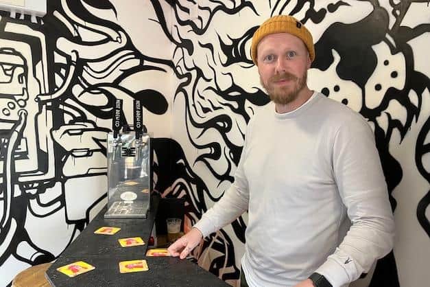 Pictured is Adam France, of Heist Brew Co, at the brewery's new bar at Sheffield's Container Park, at the top of Fargate in the city centre.