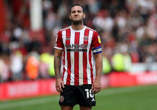 Sheffield United's Billy Sharp celebrates in front of the Derby fans Barrington Coombs/PA Wire.