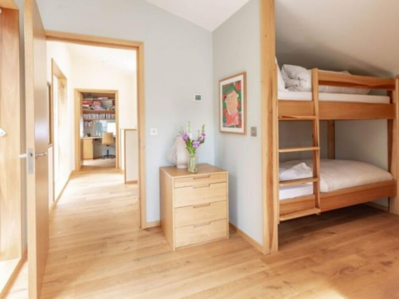 The kids will love sleeping in the fun bunkbed room.