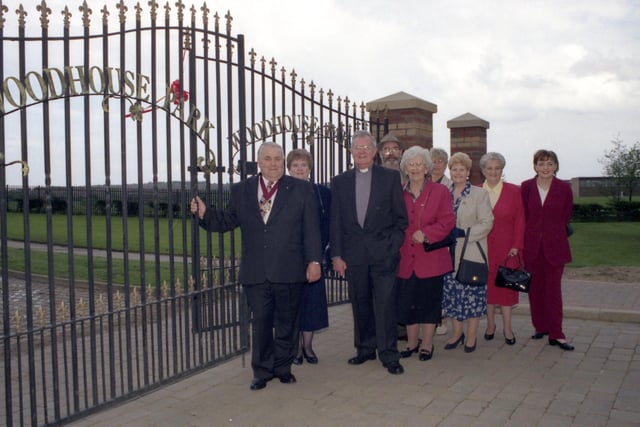 The opening of Woodhouse Park in Peterlee in May 1999 with Canon Keith Woodhouse, in whose honour the park was named.