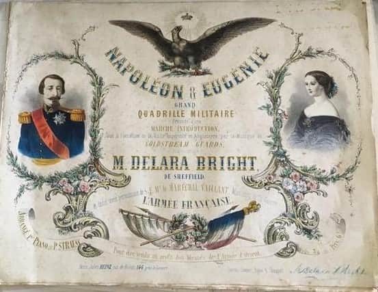 This document shows that Maurice Delara performed for Napoleon III, the Emperor of France, and his wife Eugénie.