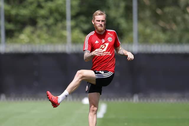 Oli McBurnie of Sheffield United returns to training as part of the Premier League's Project Restart at the Steelphalt Academy, Sheffield. Picture date: 22nd May 2020. Picture credit should read: Simon Bellis/Sportimage