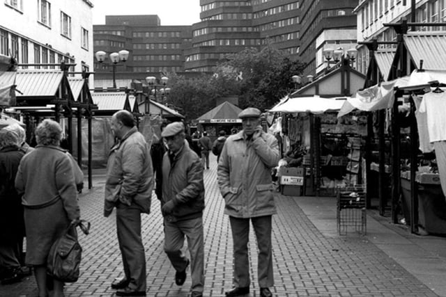 Moorfoot Market on The Moor, in Sheffield city centre, in October 1993