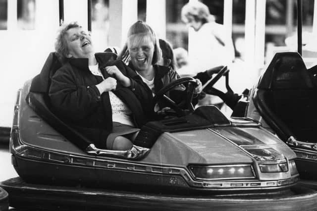 Riding the dodgems in June 1990. Did you love a go on the dodgems?