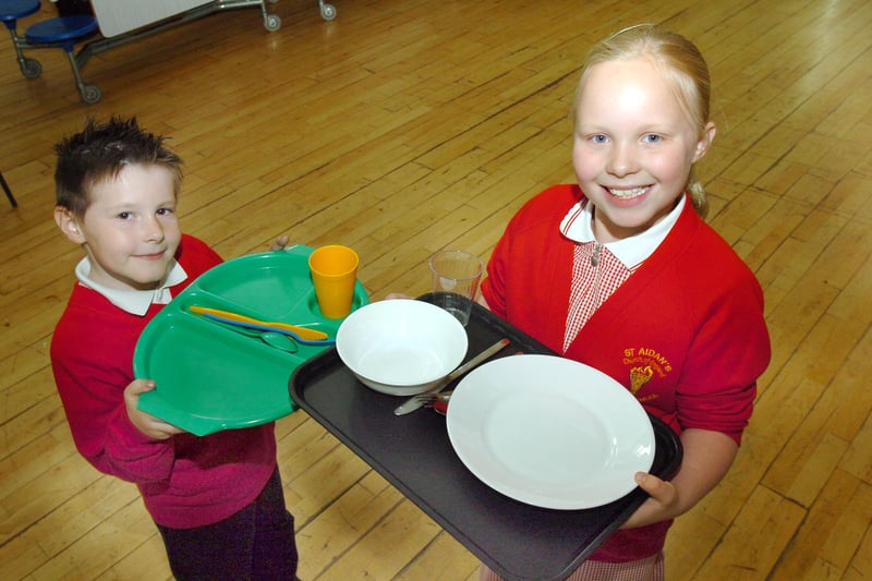 Pictured with new dinner trays. Remember this from 2006?