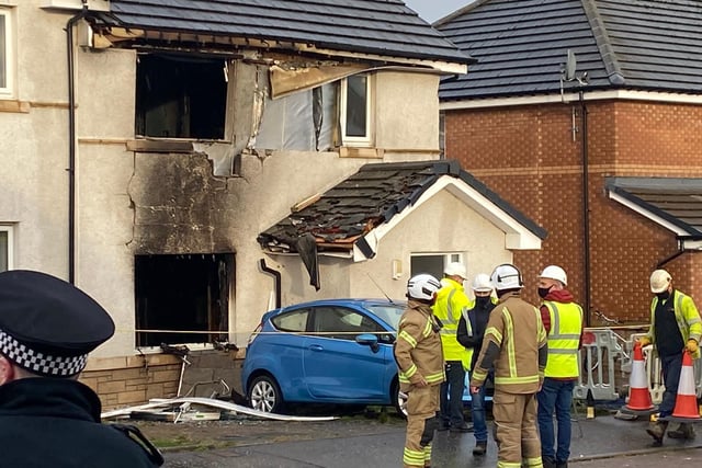 Police confirmed that one man has been taken to hospital but no details have been released on his condition following the explosion in his house in Dixon Road, Whitburn. You can see here the extent of the damage caused by the explosion.