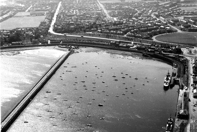 An aerial view of Granton Harbour in 1962.