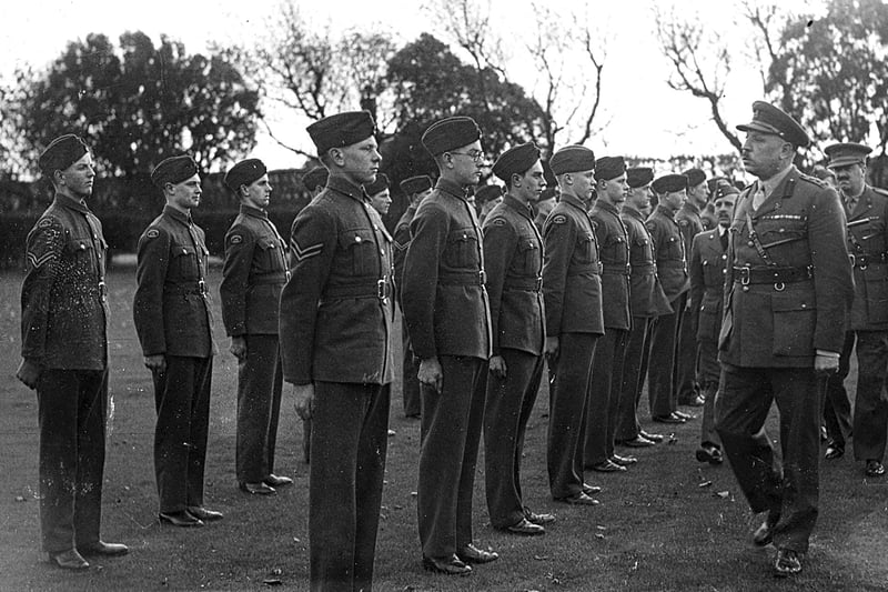 Laurie Davis on the left hand end of the front row as 1190 Squadron ATC parades at Eastney barracks in 1942