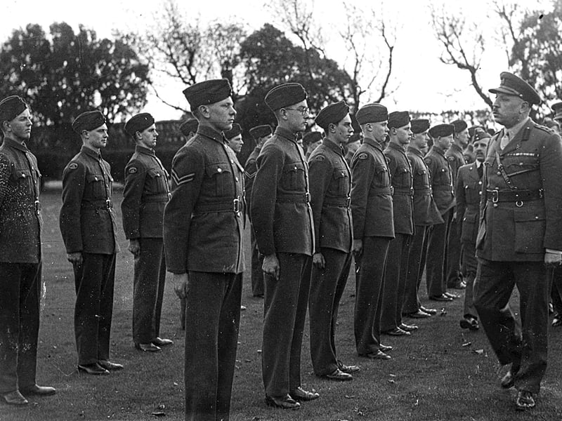 Laurie Davis on the left hand end of the front row as 1190 Squadron ATC parades at Eastney barracks in 1942