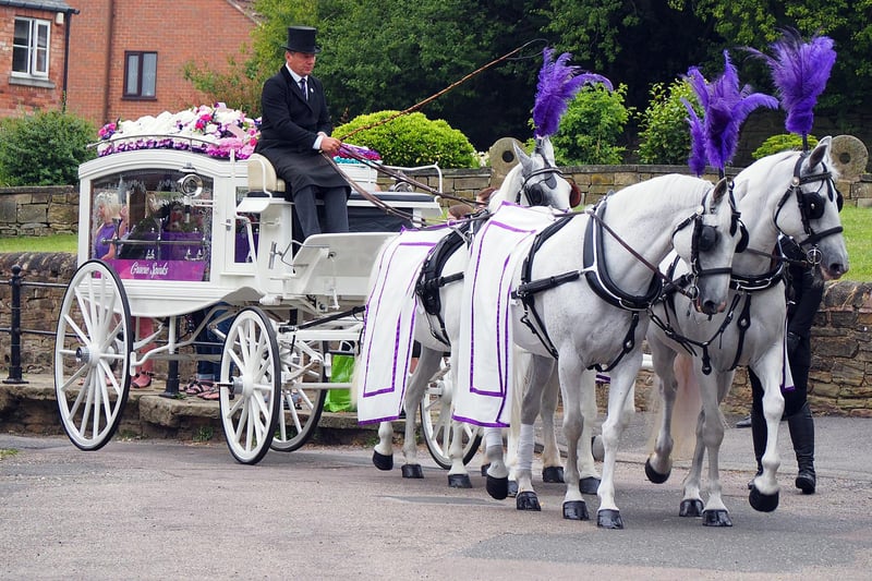 Gracie's cortege had travelled through Chesterfield, with hundreds of mourners lining the streets to pay their respects.