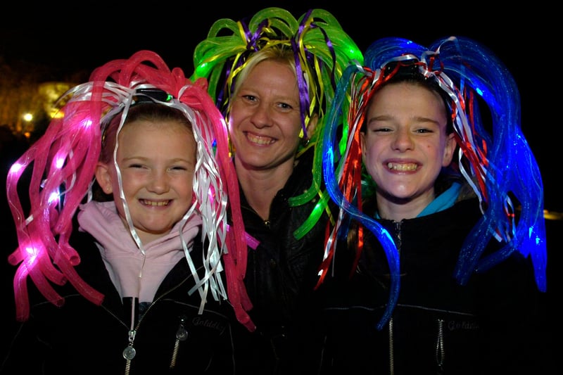 From left, Amelia, nine, Shireena and Sophie Killmorton, 12, from Mansfield at the After Dark Firework night at Don Valley Bowl in 2010