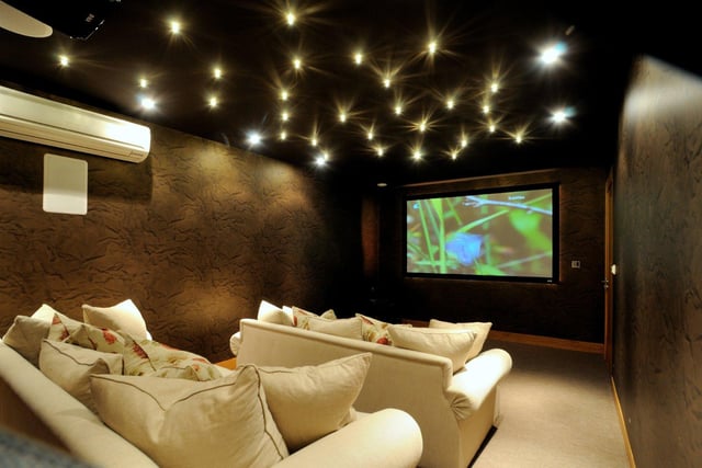 The floor of leisure facilities also includes a cosy home cinema room, where guests can escape for some entertainment.