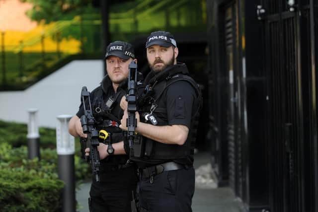 Armed police in Sheffield (Photo: Simon Hulme)