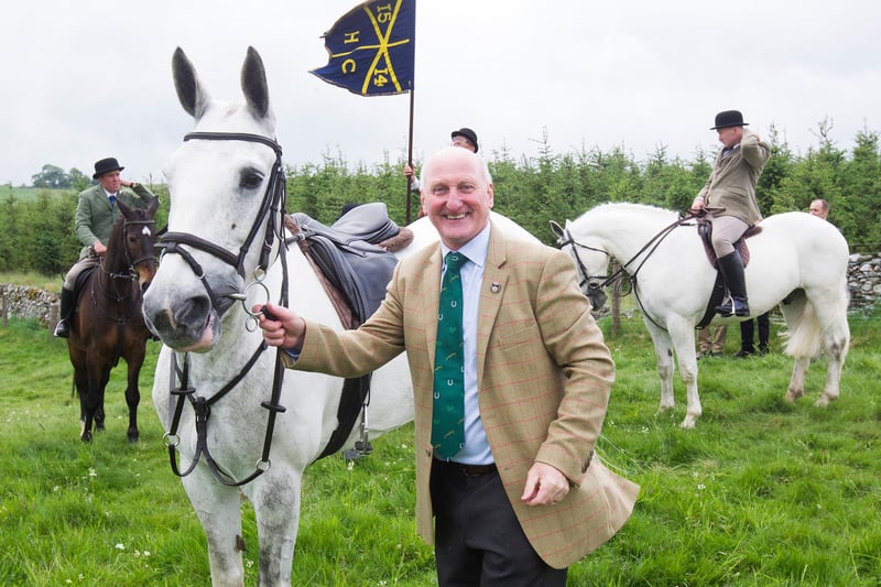 Chairman of the Hawick Common Riding committee John Hogg, hoping to earn a few bob holding the Cornet's horse. (Photo: BILL McBURNIE)