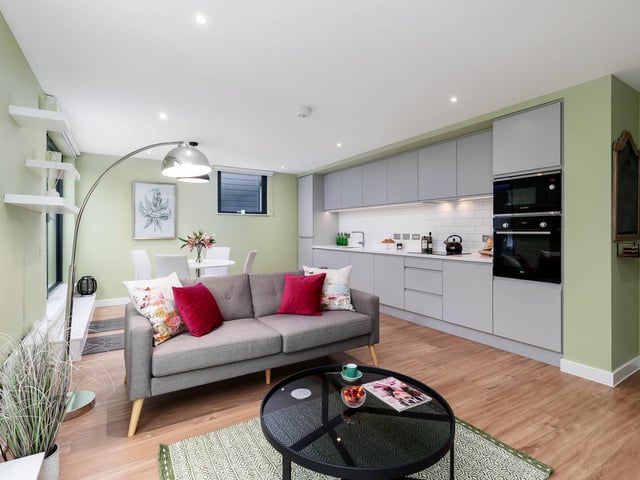 Open plan living space.