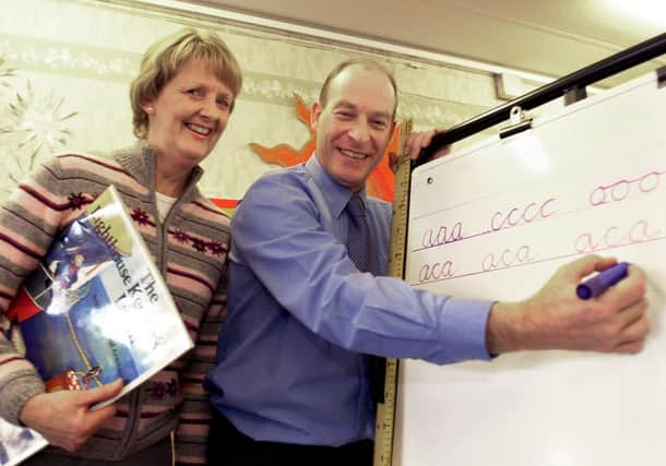 Graham Wright the writing teacher with Jan Reid the reading teacher at Greenhill Primary
