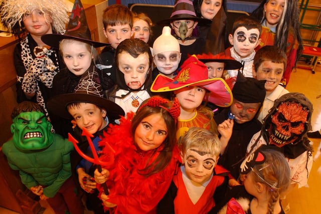 A 2003 photo of the Halloween party at St Benet's School. Can you spot anyone you know?