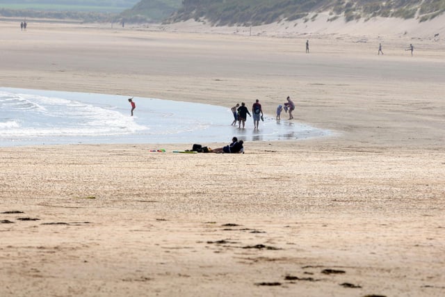 Plenty of space for social distancing at Beadnell beach.
