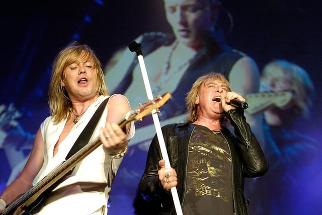 Def Leppard stars Rick Savage, left, and Joe Elliott appear at a charity concert at the Hallam FM Arena in memory of their pal, radio DJ Dave Kilner, one of only two UK Def Leppard dates in 2006