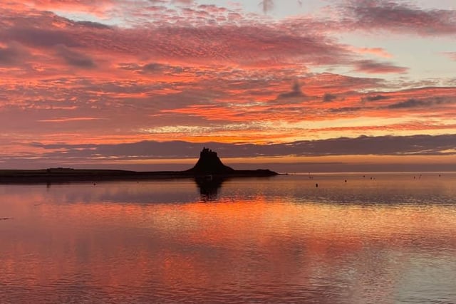 Sunrise on Holy Island, pictured in October 2021.