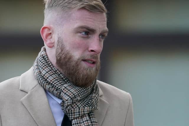 Sheffield United footballer Oli McBurnie, 26, of Knaresborough, North Yorkshire, arrives at Nottingham Magistrates' Court where he is charged with assault by beating. McBurnie, who has scored nine goals in 18 games this season, denies the charge. If proven, the offence carries a maximum penalty of six months of custody. Jacob King/PA Wire