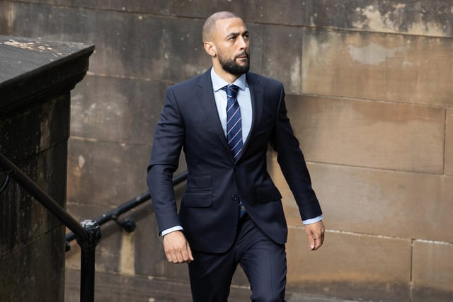 Rangers striker Kemar Roofe makes his way into the church