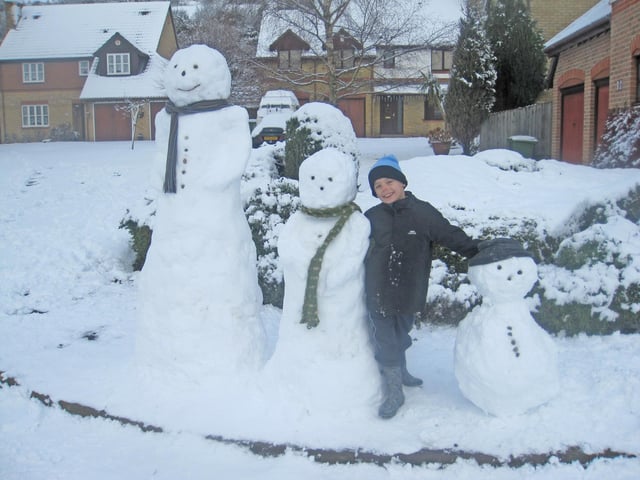 Ewan Daruvalla (7) with some help from his mum, dad, and little sister Lily (3), spent the morning creating these fabulous additions to Shetland Close, Cosham.