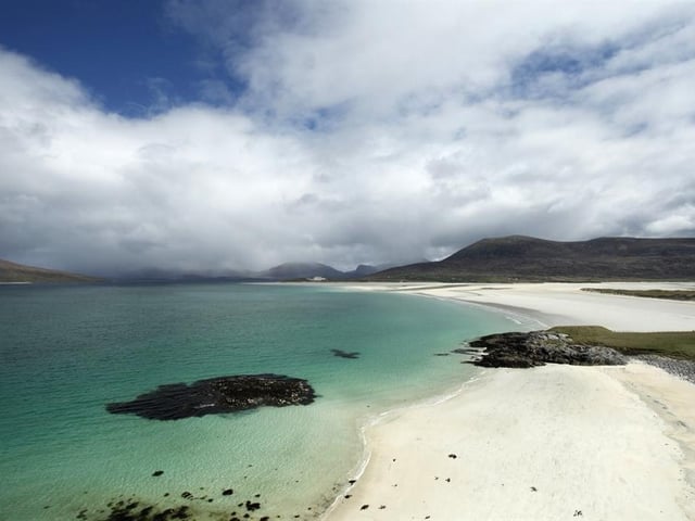 Luskentyre was named one of the UK's best beaches and is one of the largest and most spectacular beaches on Harris known for white sand and blue water