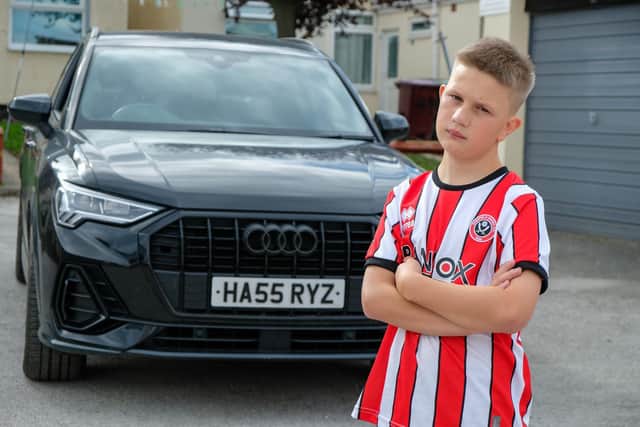 Sheffield United fan Harri Parker was just 12 when he was issued with a bus lane fine, after the vehicle in which he was travelling was snapped on the way back from the Blades' play-off semi-final defeat at Nottingham Forest. Photo by Dean Atkins