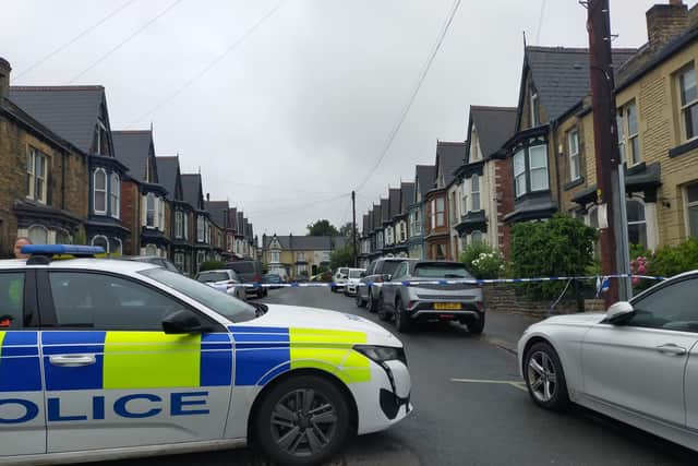 A police cordon remains in place in Crofton Avenue, Hillsborough, this morning (Photo: Alastair Ulke)