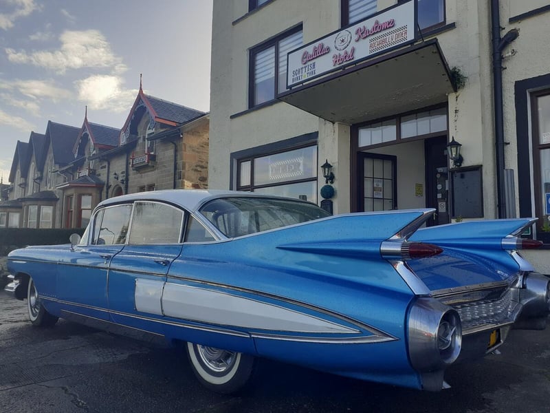 The quirky Cadillac Kustomz Hotel is situated right on the beachfront in Rothesay, on the beautiful Isle of Bute. The decor is dedicated to everything stateside, including an authentic American diner.