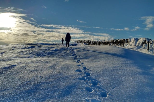 This beautiful picture of a snowy trek was taken on Whitslade Hill, near Broughton, by Alan Shirras.