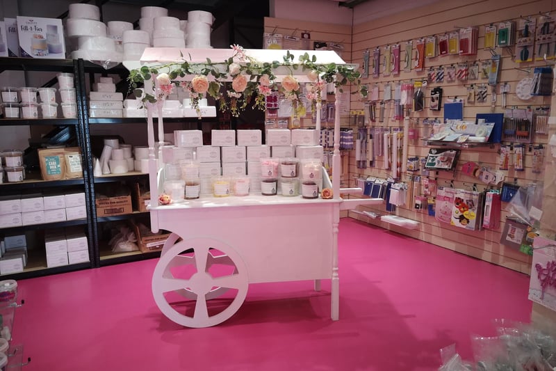 The shop is now fitted with a pink floor and supplies everything cake-related you could possibly imagine.