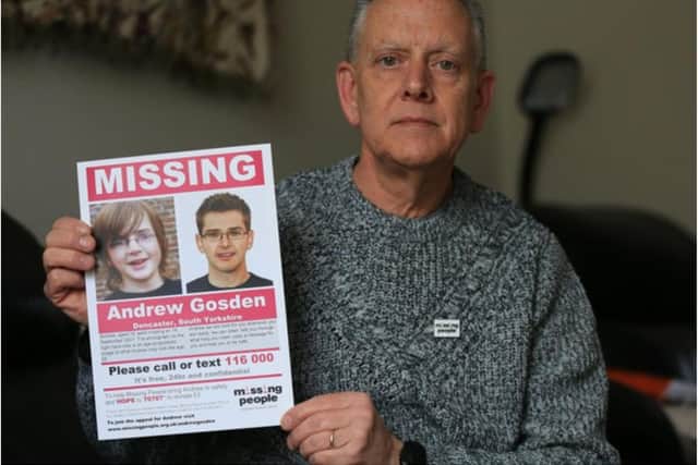 Kevin Gosden continues to appeal for information about the whereabouts of his son Andrew.