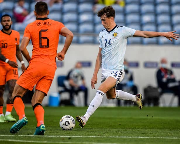 Scotland's defender Jack Hendry in action for his country: PATRICIA DE MELO MOREIRA/AFP via Getty Images