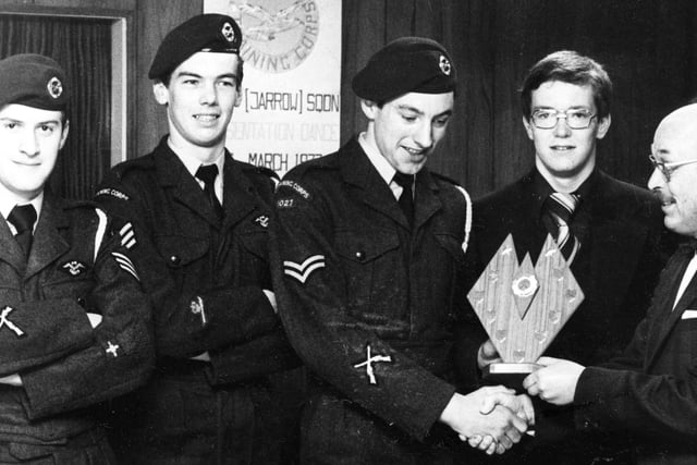 These cadets were pictured as they collected awards at the Social Club, Hebburn in 1977. Have you spotted someone you know?