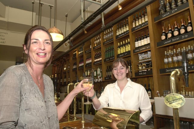 All Bar One  Samantha Carus (right) assistant manageress at All Bar One with customer Hilda Byrne back in 2000