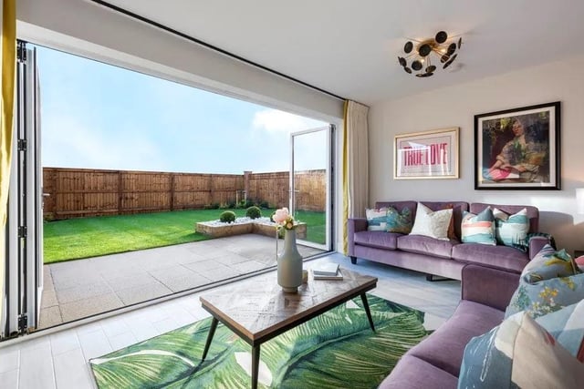 The living area at the rear of the open plan space leads directly onto the garden.