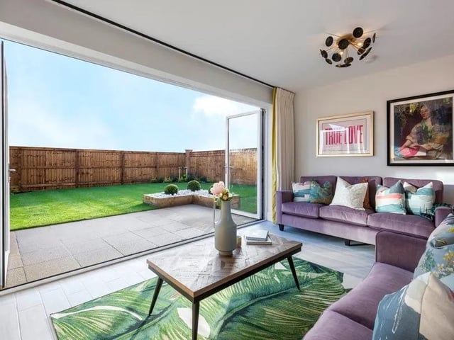The living area at the rear of the open plan space leads directly onto the garden.