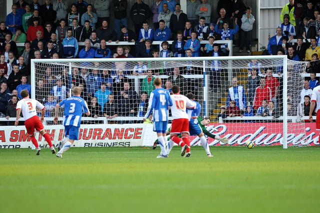 Scott Laird’s early goal proved enough for the Boro as Pools fell at the first FA Cup hurdle against fellow League Two opposition.